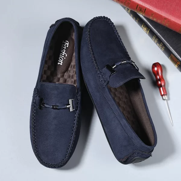 Sapatos artesanais leves de sola macia masculino, mocassins de couro masculino, Confortável Pop preguiçoso dirigindo sapatos casuais, Alta qualidade - Image 6