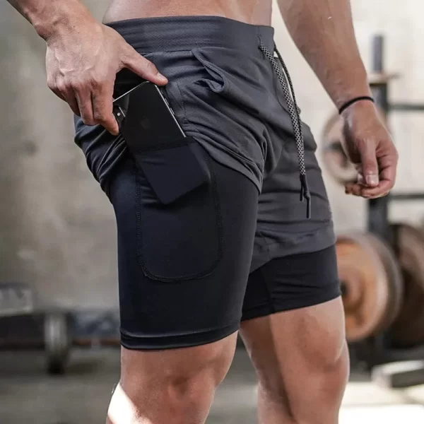 Shorts masculino,Camo, de corrida, ginásio calções desportivos 2 em 1 treino de treino rápido seco ginásio fitness jogging calças curtas de verão