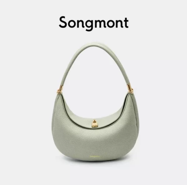 Bolsa de ombro feminina, Songmont, meia lua, bolsa casual, com design de personalidade, bolsa de axila, nova moda