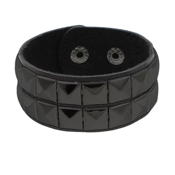 Pulseira de couro, unissex,  PU punk gótico, 3 linhas, picos cuspidais, correntes de rebite, jóias para amigos, novo. - Image 7