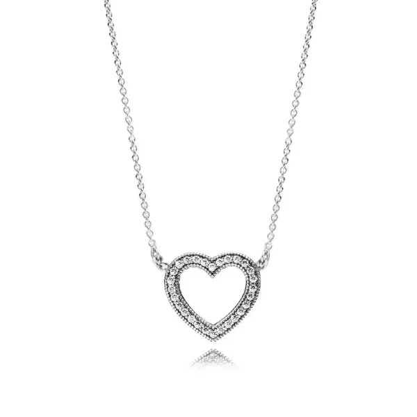 Colar feminino pingente coração, 100% 925 prata esterlina pan modelo charme dia dos namorados em forma de coração colar moda jóias - Image 4