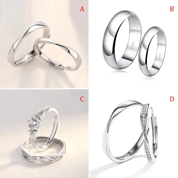 Anéis de aço inoxidável feminino, designer criativo Joalheria, moda coreana, acessórios de casal, luxo, 1 par.