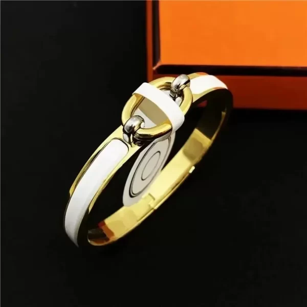 Pulseira de ouro real 18k, feminina, para meninas, designer, punk, gótico, jóias de luxo, marca, venda por atacado - Image 2