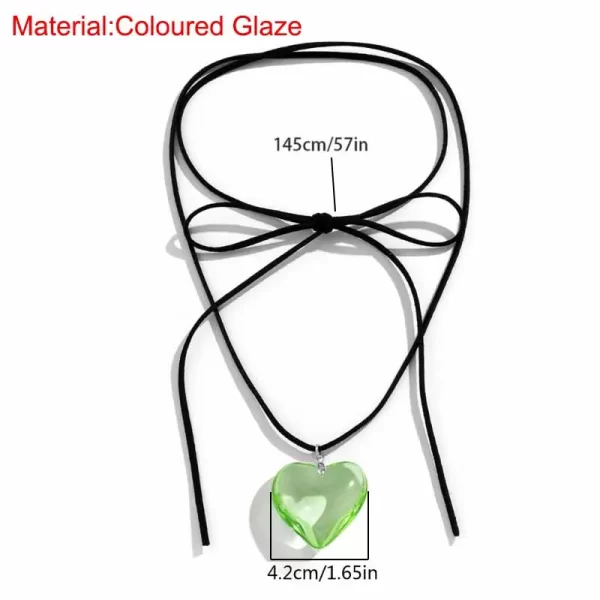 Colar feminino laço gargantilha coração pingente colar jóias clavícula corrente - Image 22