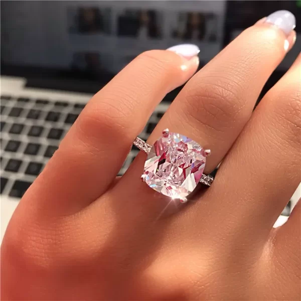 Anéis feminino de diamante feito à mão cz promessa real 925 prata esterlina noivado casamento anéis de banda gemstones festa jóias - Image 40