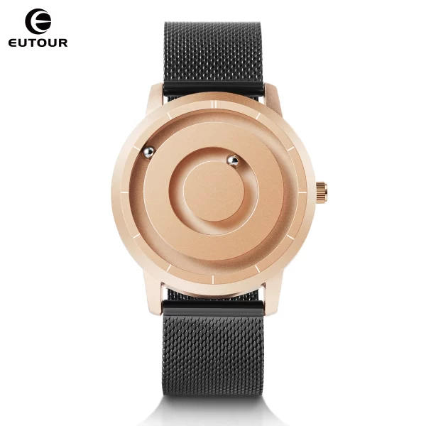 Relógios de pulso unissex, EUTOUR,  magnético Bead analógico, pulseira de aço inoxidável, ponteiro design exclusivo. - Image 8