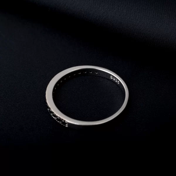 Anéis feminino de prata esterlina 925, 3 pedras, potiy preto espinélio, joalheria, elegante, presente - Image 5