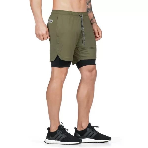Shorts masculino,Camo, de corrida, ginásio calções desportivos 2 em 1 treino de treino rápido seco ginásio fitness jogging calças curtas de verão - Image 21