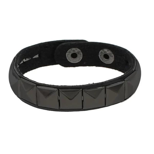 Pulseira de couro, unissex,  PU punk gótico, 3 linhas, picos cuspidais, correntes de rebite, jóias para amigos, novo. - Image 14