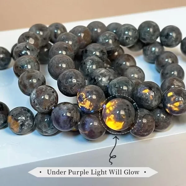 Pulseiras unissex, Yooperlite fogo pedra energia meditação fengshui  jóias jd pedra natural chama frisado - Image 2