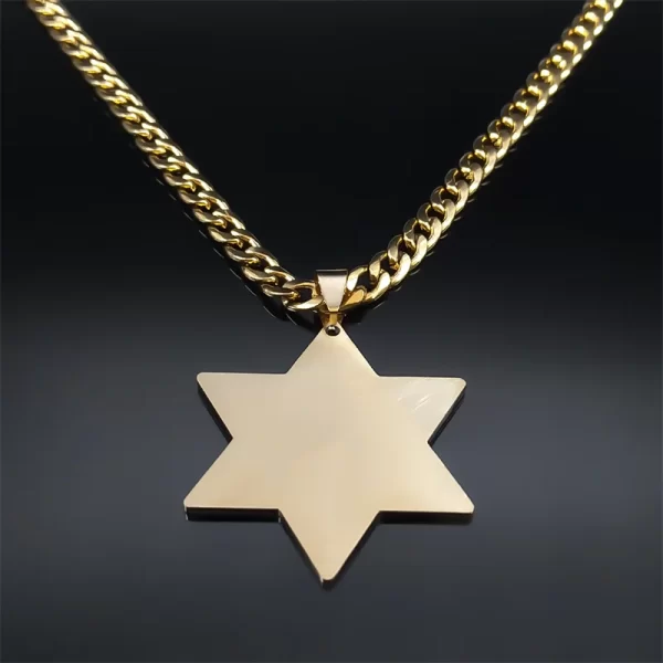 Colar Judaico de Aço Inoxidável para Homens e Mulheres, Israel Estrela de David, Magen David, Judaica, Colares de Hexagrama, Jóias Hip Hop, N540S05 - Image 4