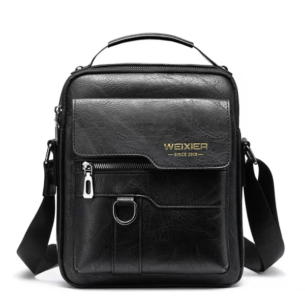 Bolsa de couro tiracolo masculina, retrô, vertical, portátil, casual, de ombro - Image 9