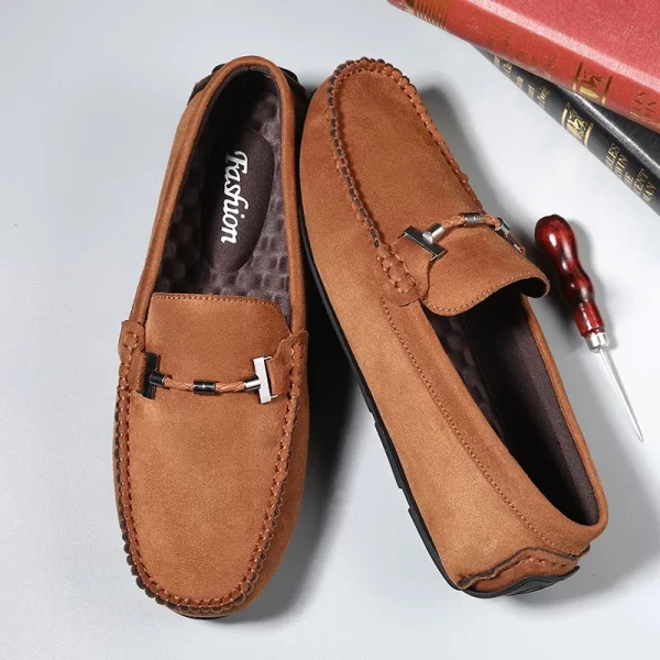 Sapatos artesanais leves de sola macia masculino, mocassins de couro masculino, Confortável Pop preguiçoso dirigindo sapatos casuais, Alta qualidade - Image 4