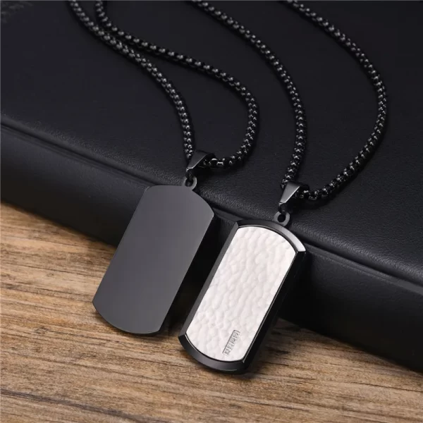 Colar de cães martelados para homens, aço inoxidável, colarinho quadrado, punk vintage, elegante, Kotik - Image 2
