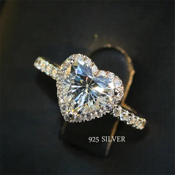 Anéis feminino de diamante feito à mão cz promessa real 925 prata esterlina noivado casamento anéis de banda gemstones festa jóias - Image 27