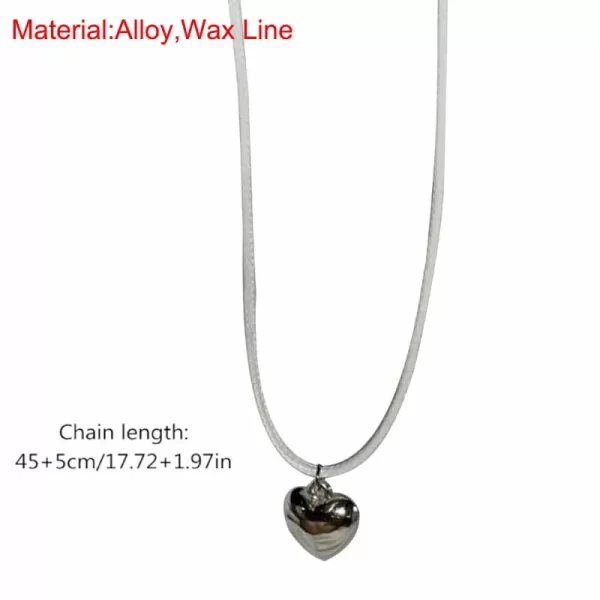 Colar feminino laço gargantilha coração pingente colar jóias clavícula corrente - Image 7