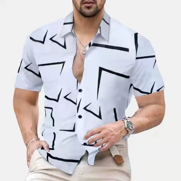 Camisas masculina manga curta, camisas polo na moda, tops personalizados, juventude, verão - Image 6