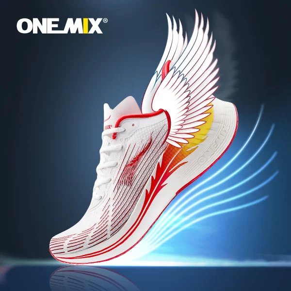 Tênis unissex, Onemix Novos, Maratona Running Shoes, Respirável Tênis Leves Lace Up Athletic Shoes Luz Confortável Suave - Image 4