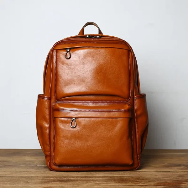 Mochila de couro masculina,  NZPI, saco de viagem de moda europeia e americana cabeça do vintage primeira camada de couro, de lazer. - Image 8