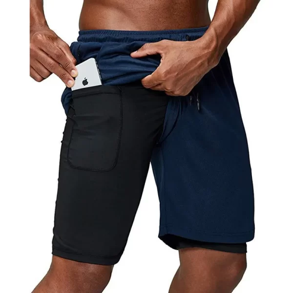 Shorts/Calções de Ginástica Masculina, Corrida, Corredores, Jogging, Esportes, Treino, Calça Curta, Fitness, Mais Recentes, Verão, 2 em 1 - Image 12