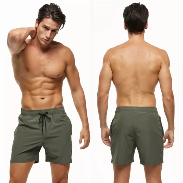 Shorts de praia masculino, Escatch Brand Men's Stretch Swim Trunks Quick Dry Beach Shorts With Zipper Pockets and Mesh Lining - Image 2