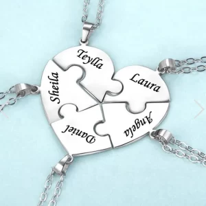 Colar com nomes personalizados, Pingente De Coração Intrigado, Colar Gravado, Enviar Via Chat