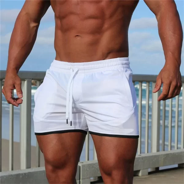 Shorts/Calções masculino esportivos de praia fitness, ginástica de verão, calções de malha respirável, roupa esportiva de secagem rápida, jogger, calças curtas - Image 11