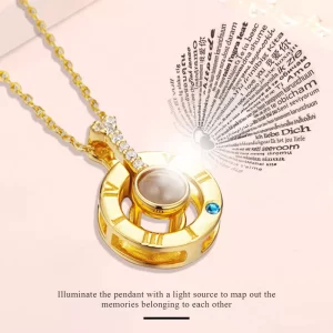 Colar de corrente feminino, SILVERCHAKRA, Eu Te Amo Projeção, Joias para Casal, 100 Idiomas, Melhores Presentes de Confissão.