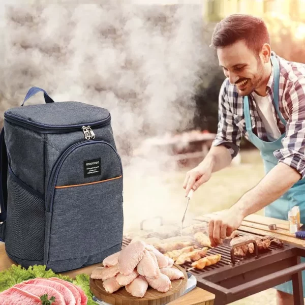 Mochila isolada grande impermeável, Denuoniss, Saco Refrigerador Espessado, Piquenique Frigorífico Bag, Térmica, 20L. - Image 4