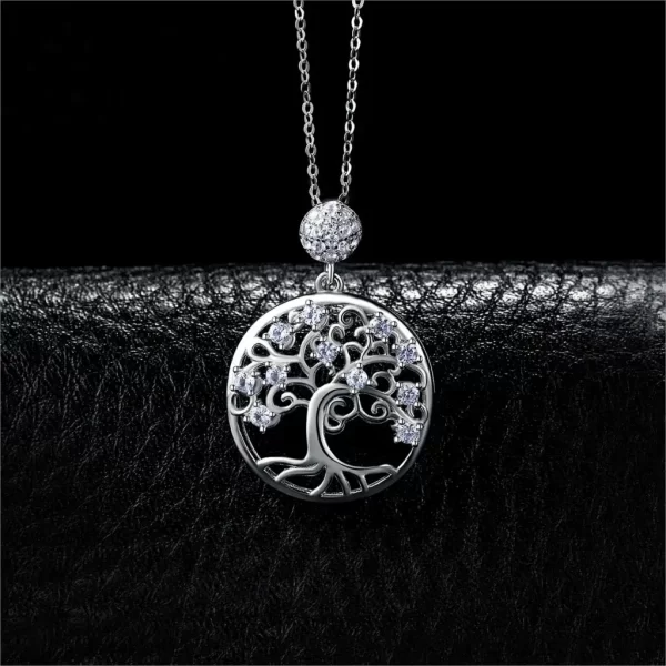 Colar pingente, JewelryPalace-Criado Azul Spinter, Declaração de Moda Gemstone Gargantilha sem Corrente, 925 Sterling Silver, Life Tree - Image 2