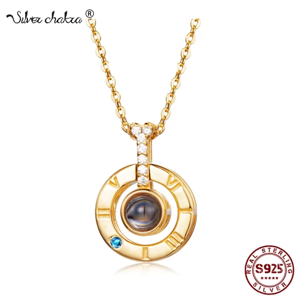 Colar de corrente feminino, SILVERCHAKRA, Eu Te Amo Projeção, Joias para Casal, 100 Idiomas, Melhores Presentes de Confissão. - Image 2