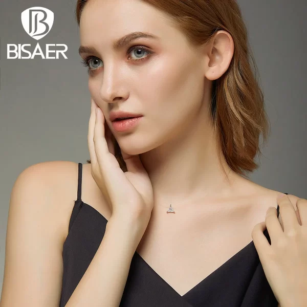 Colar feminino Simples, bisaer  925 prata esterlina cúbico zircão linha de pesca colar de corrente, colares para jóias ecn332 - Image 5