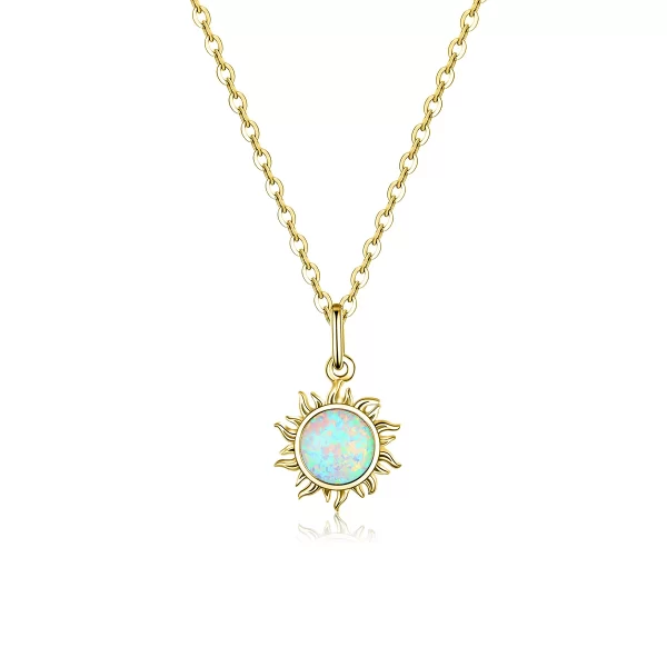 Colar feminino, Bamoer 925 prata esterlina branco opala colar de pingente de sol apollo cadeia colares,  presente, jóias 17.71'' - Image 8