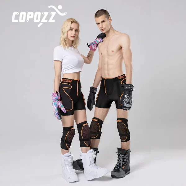 Shorts/Calções esportivos ajustáveis unissex, calções acolchoados anti-choque, joelheiras, proteção, quadril, motocicleta, curto, esqui, skate, esportes