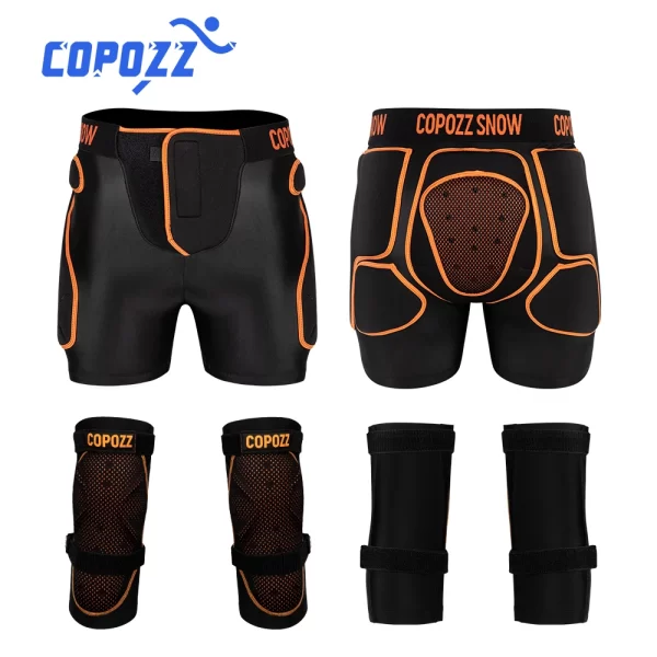 Shorts/Calções esportivos ajustáveis unissex, calções acolchoados anti-choque, joelheiras, proteção, quadril, motocicleta, curto, esqui, skate, esportes - Image 2