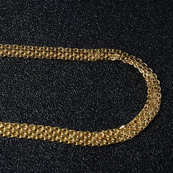 Colar unissex, ensolarado-Colar de cobre banhado a ouro, Corrente Cobra, Correntes de Alta Qualidade, Presente. - Image 3