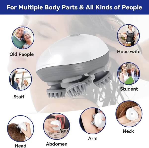 Massageador Corporal Gato Elétrico, Cuidados de Saúde, Relaxe para o Ombro, Pescoço, Massagem Profunda de Tecido, Cabeça Amassar, Dispositivo Vibratório. - Image 5