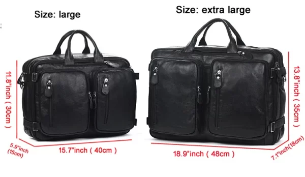 Bolsa de viagem de couro genuíno, masculina, bolsa de viagem grande multifuncional de couro, sacola de bagagem para viagem, de fim de semana - Image 2