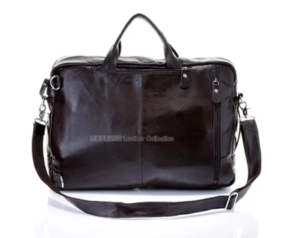 Bolsa de viagem de couro genuíno, masculina, bolsa de viagem grande multifuncional de couro, sacola de bagagem para viagem, de fim de semana - Image 3