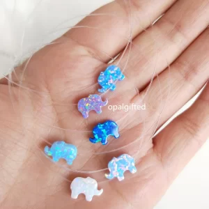 Colar Opala elefante, Transparente Nylon Cadeia Sintética, Transparente Colar para Senhora presente