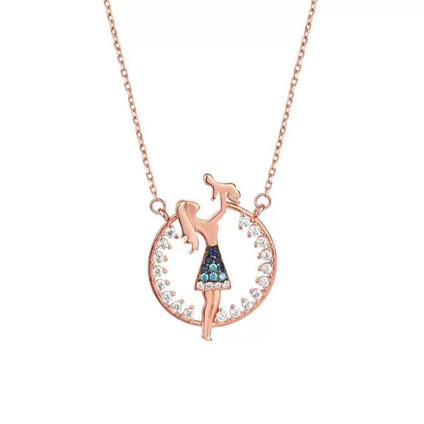 Colar mãe bebê, S925 prata esterlina colar, pingente ins europa e américa vento simples clavícula corrente dos desenhos animados. - Image 6