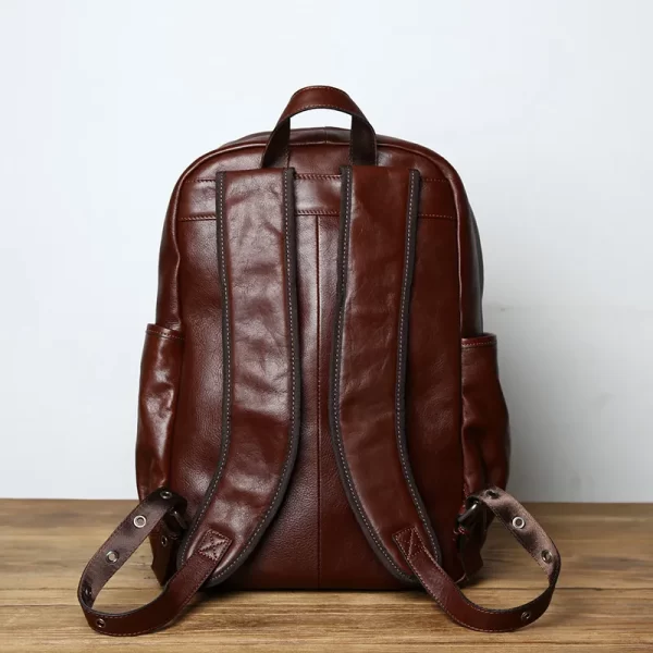 Mochila de couro masculina,  NZPI, saco de viagem de moda europeia e americana cabeça do vintage primeira camada de couro, de lazer. - Image 2