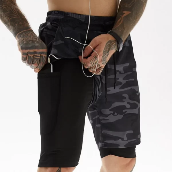 Shorts/Calções de Ginástica Masculina, Corrida, Corredores, Jogging, Esportes, Treino, Calça Curta, Fitness, Mais Recentes, Verão, 2 em 1 - Image 15