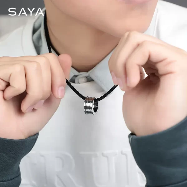 Colar masculino pingente, de tungstênio, para colar de jóias, moda esportes gravura. - Image 2