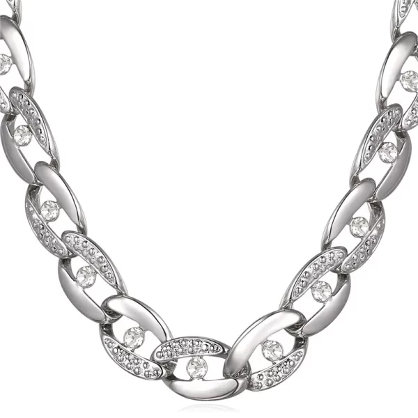 Colar/gargantilha unissex, ChainsPro Cristal, Jóias Ouro/Cor Prata Strass Chunky Colar Grande N102 - Image 8