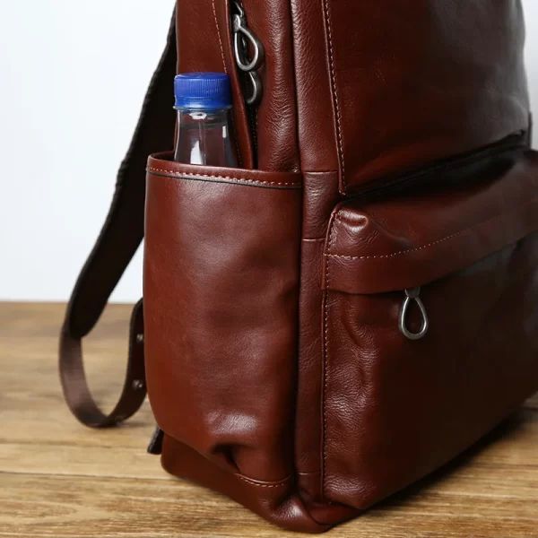 Mochila de couro masculina,  NZPI, saco de viagem de moda europeia e americana cabeça do vintage primeira camada de couro, de lazer. - Image 5