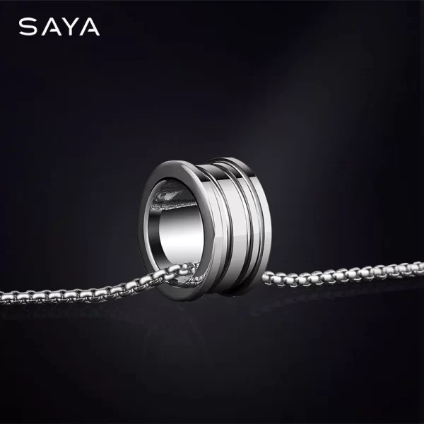 Colar masculino pingente, de tungstênio, para colar de jóias, moda esportes gravura. - Image 4