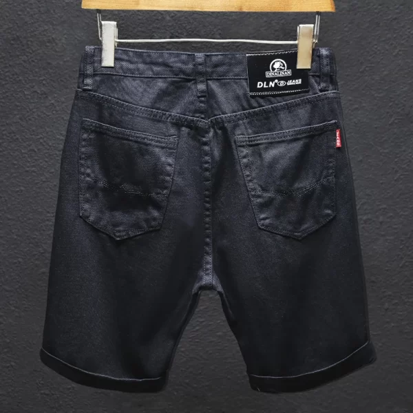 Shorts masculino, Denim verão off, brancos rasgado buracos preto metade jeans,  popular arranhado coreano angustiado plus size 38 40 42 calças - Image 4