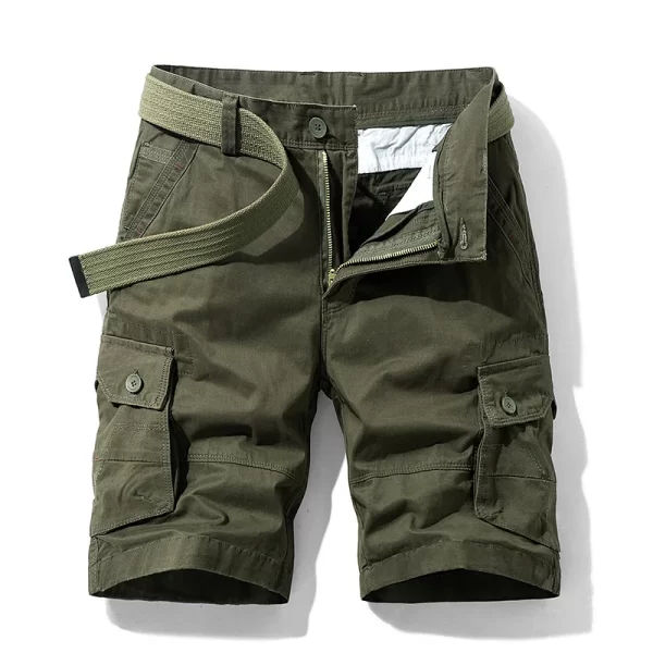 Bermuda/Calções masculino de algodão multi bolsos, sólido, secagem rápida, ao ar livre, respirável, militar, verão, moda masculina, quente. - Image 12