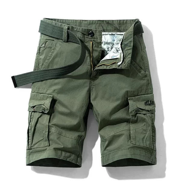 Bermuda/Calções masculino de algodão multi bolsos, sólido, secagem rápida, ao ar livre, respirável, militar, verão, moda masculina, quente. - Image 16